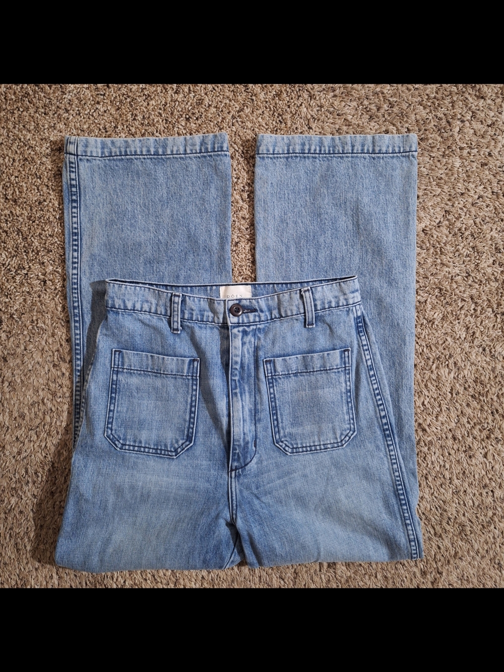 DÔEN Newport High Rise Wide Leg Jeans in Albion Wash - Size 28